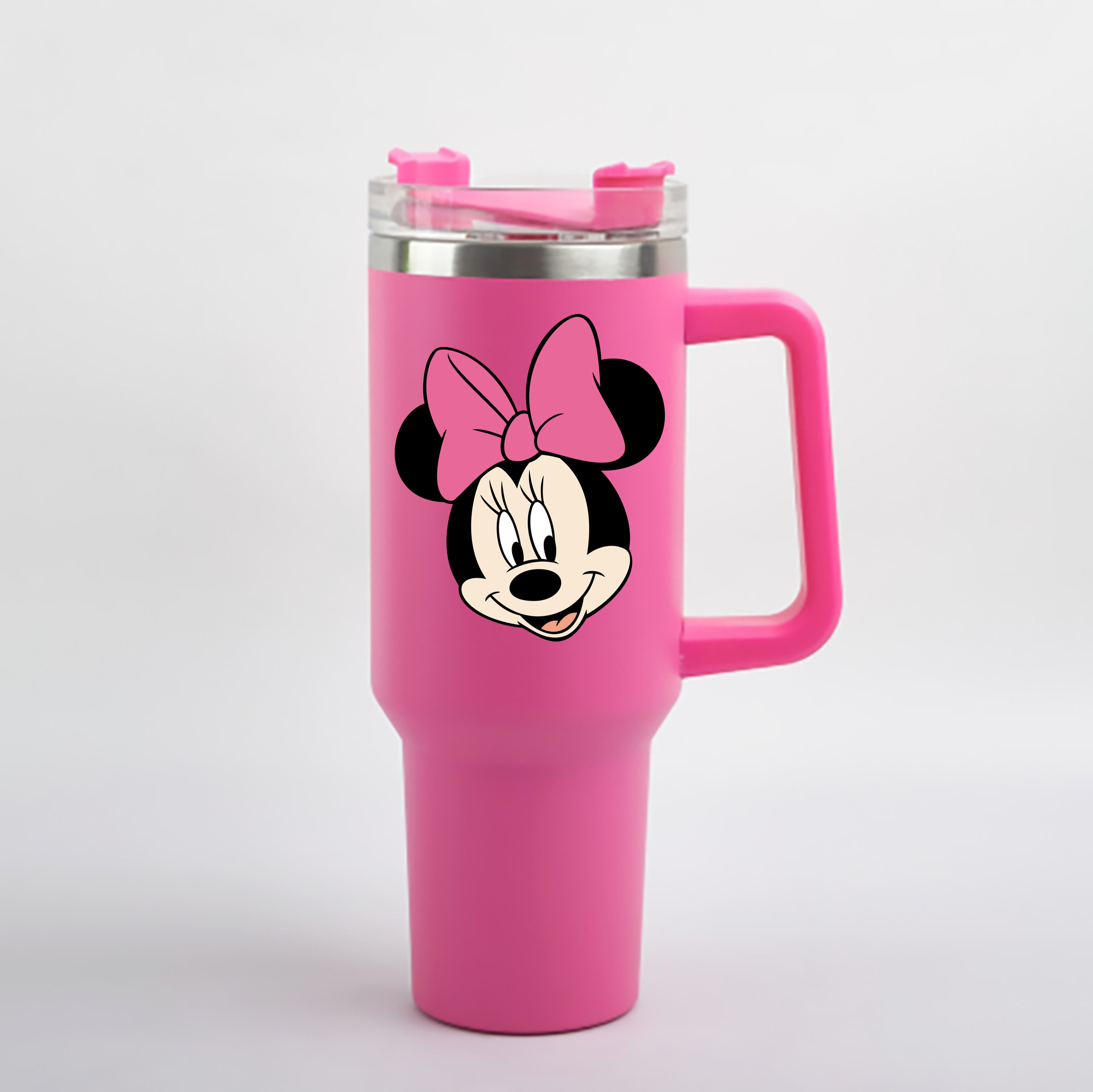 （画像用） ミッキーマウス Mickey Mouse 1200mL車用タンブラー - クリスタルステッカー（プラスチックストロー付き）